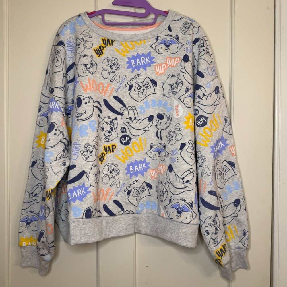 Walt Disney World Womens Critters Pullover Cats Dogs Sweatshirt Size 2XL NWT